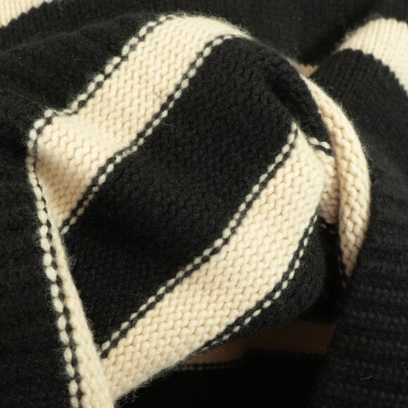 KHAITE Marion Cashmere Stripe Turtleneck Minimalist Quiet Luxury Oversize Knit - Picture 15 of 16